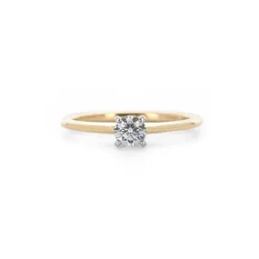 0.31ctw Round Diamond Engagement Ring - Yellow Gold