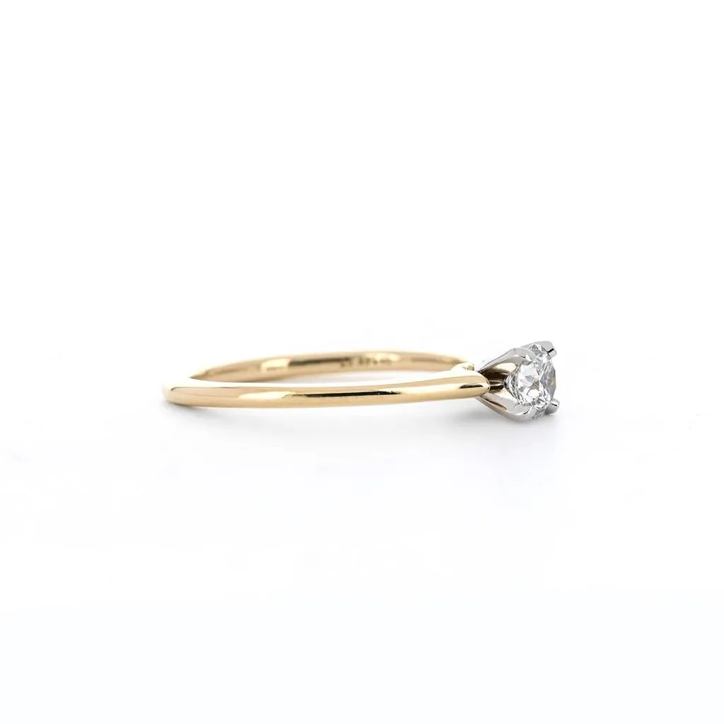 0.31ctw Round Diamond Engagement Ring - Yellow Gold