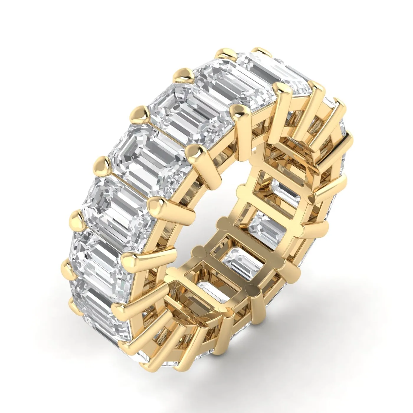 14K Gold Emerald Cut Diamond Eternity Ring Lab Grown