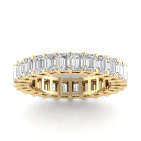 14K Gold Emerald Cut Diamond Eternity Ring Lab Grown