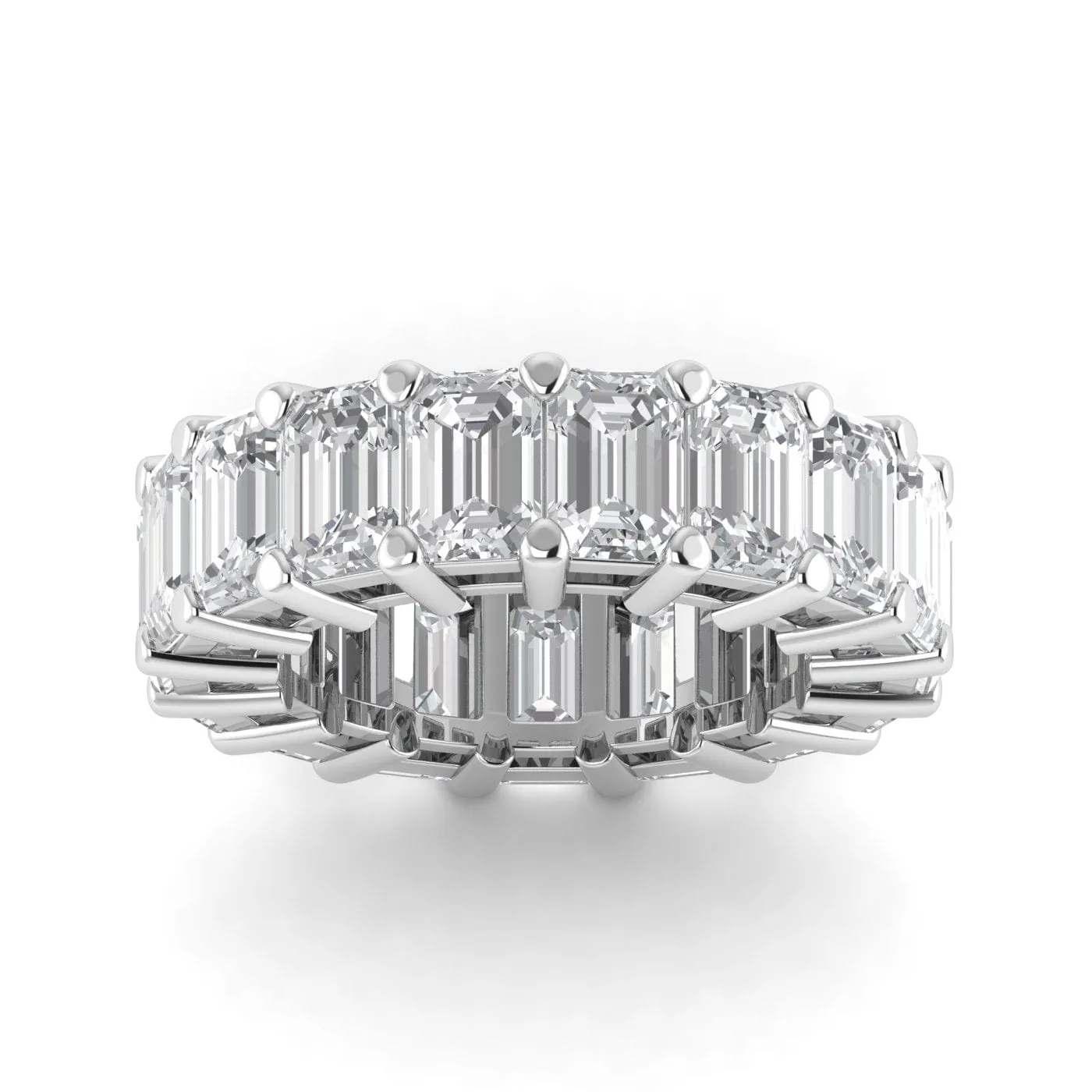 14K Gold Emerald Cut Diamond Eternity Ring Lab Grown