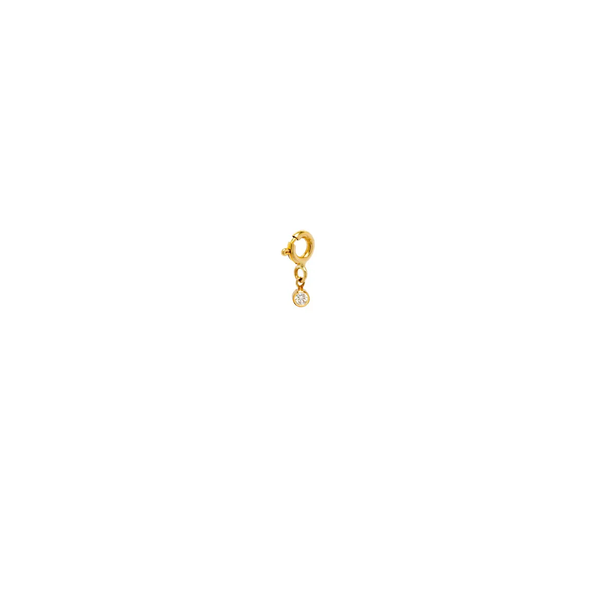 14k Single Small Diamond Charm | April Birthstone