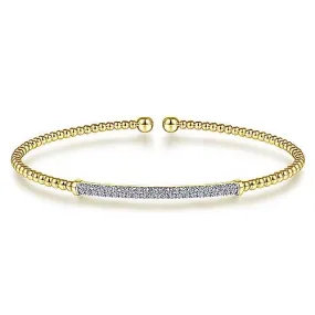 14K Y Gold .34ctw Diamond Bar Bangle Bracelet