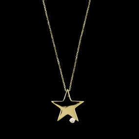 18K Yellow Gold Estate Diamond Star Pendant