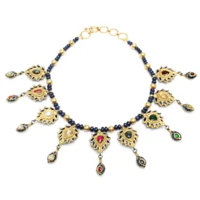 22k Gold Multi Gemstone Jahanara Necklace