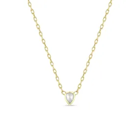 2.73 ctw Rose Cut Pear Diamond on Medium Square Oval Chain Necklace