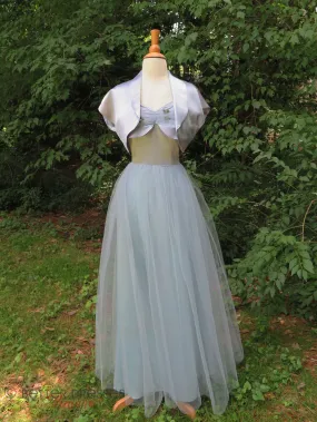 40s/50s Light Blue Satin Gown & Bolero - sm