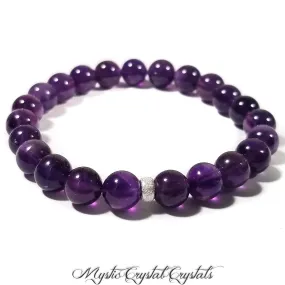 8mm Amethyst Gemstone Bracelet