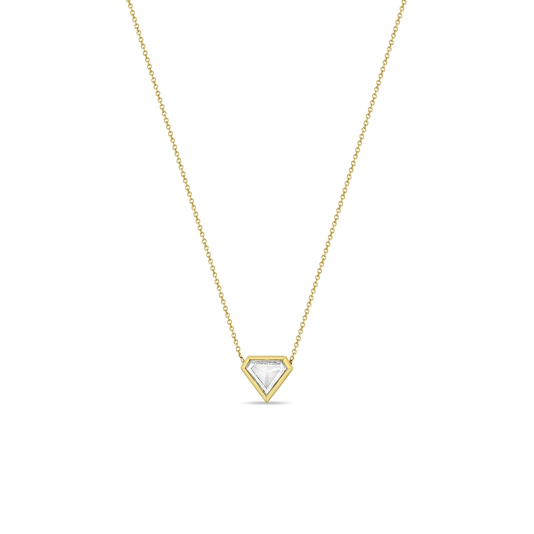 .95 ctw Shield Diamond Bezel Necklace