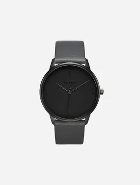 Aalto Watch with Black Dial | Slate Grey Vegan Leather Strap