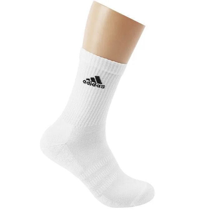 ADIDAS UNISEX CUSHIONED CREW 3 PAIRS WHITE SOCKS