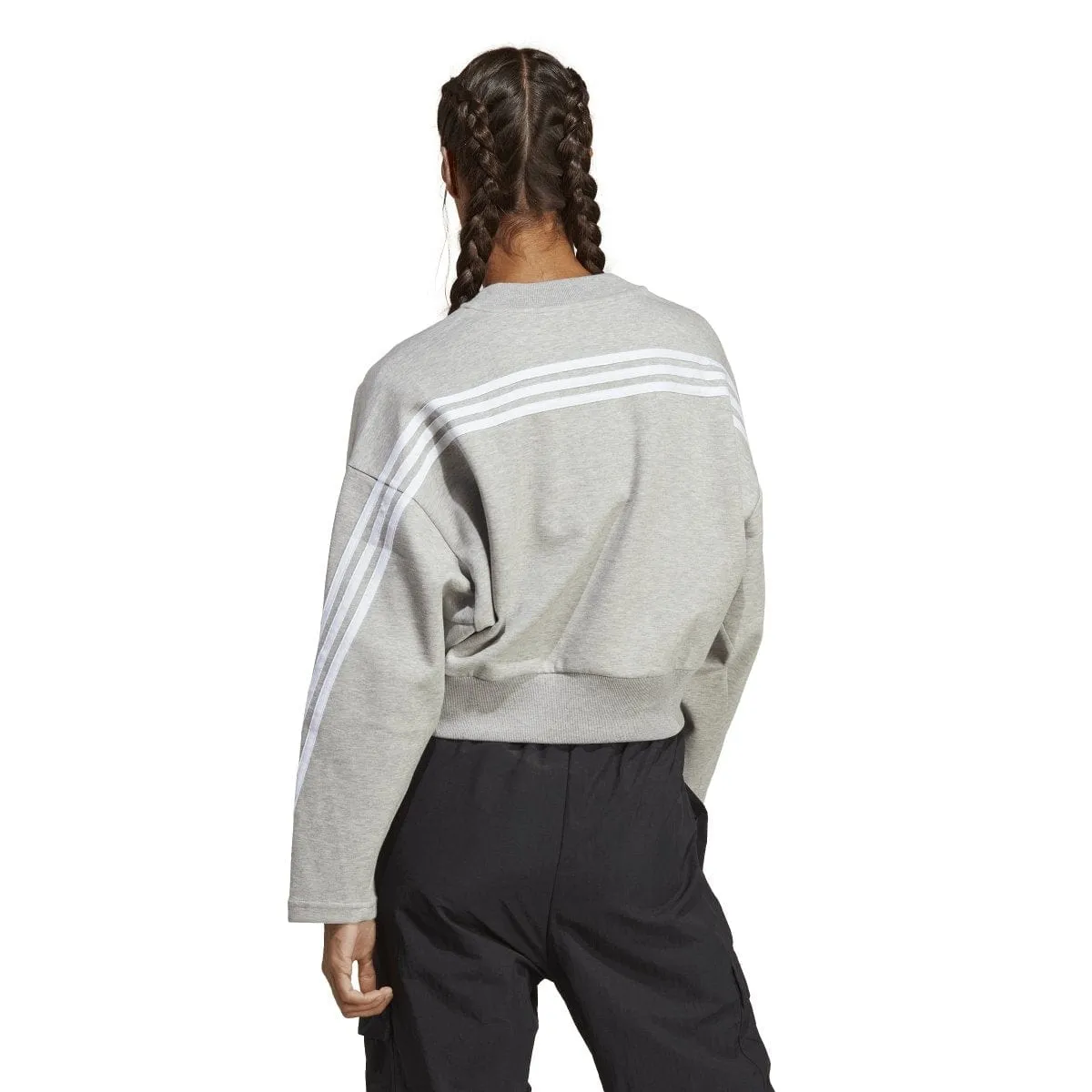 ADIDAS WOMEN'S FUTURE ICONS 3-STRIPES GREY SWEATSHIRT