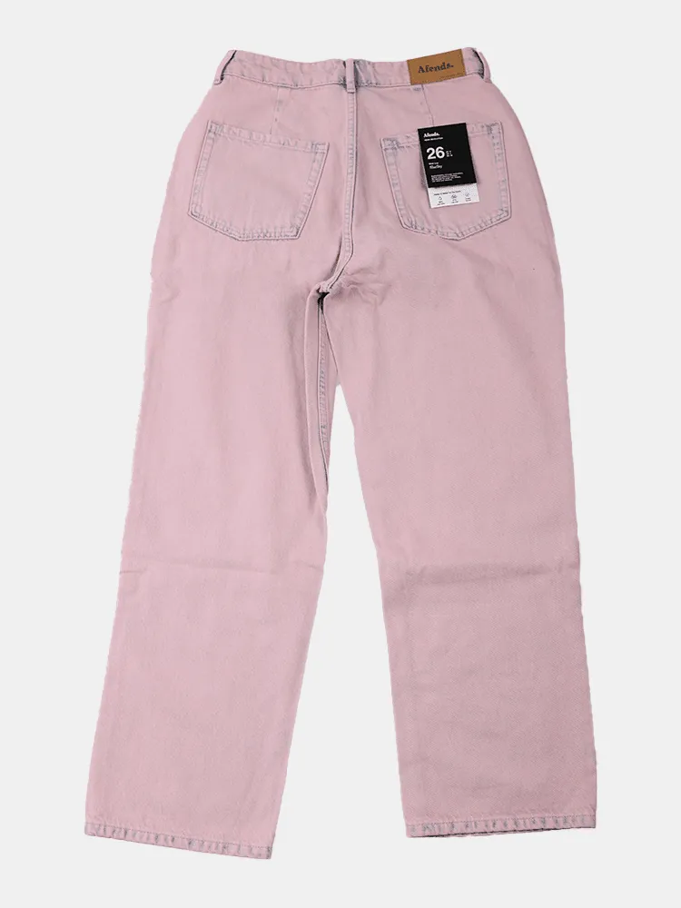 Afends Shelby Hemp Washed Denim Wide Leg Jeans - Vintage Pink