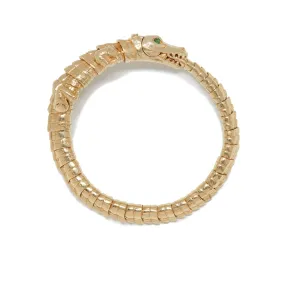 Alligator Wrap 18K Gold Bracelet w. Tsavorite