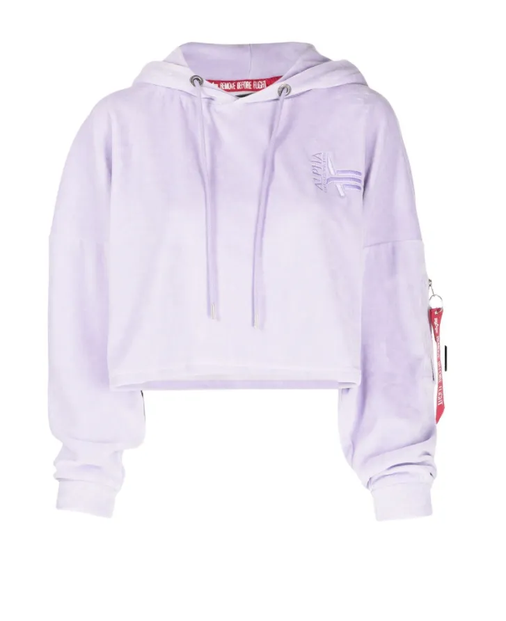 Alpha Industries cropped velvet hoodie