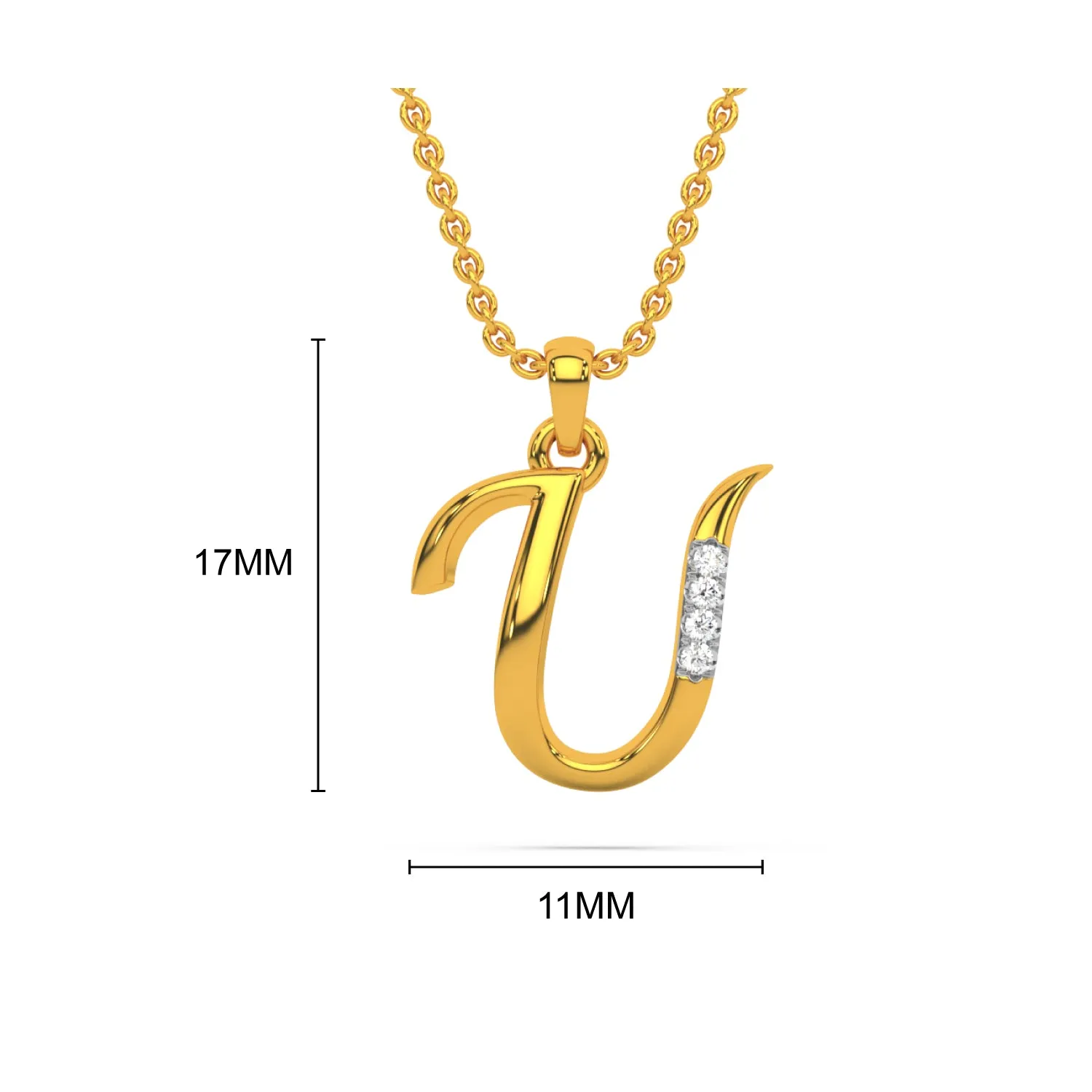 Alphabet U  Unisex Pendant