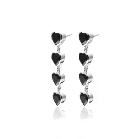 Aphrodite / Drop Earrings / Black Spinel   Silver