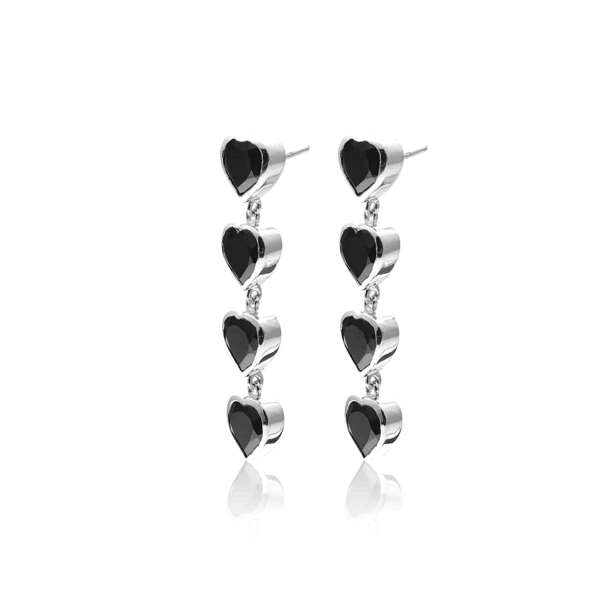 Aphrodite / Drop Earrings / Black Spinel   Silver