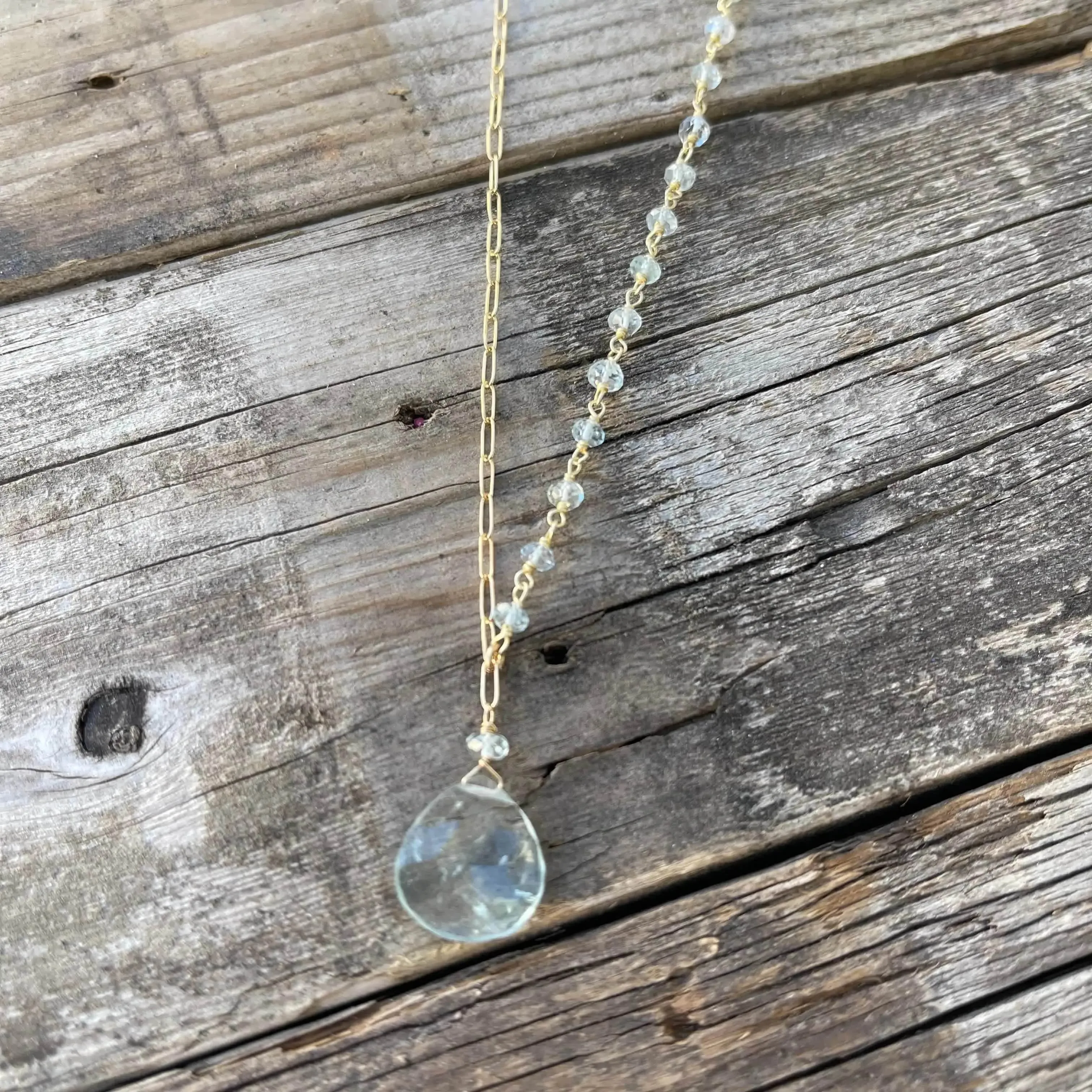 Aquamarine Rosary Necklace