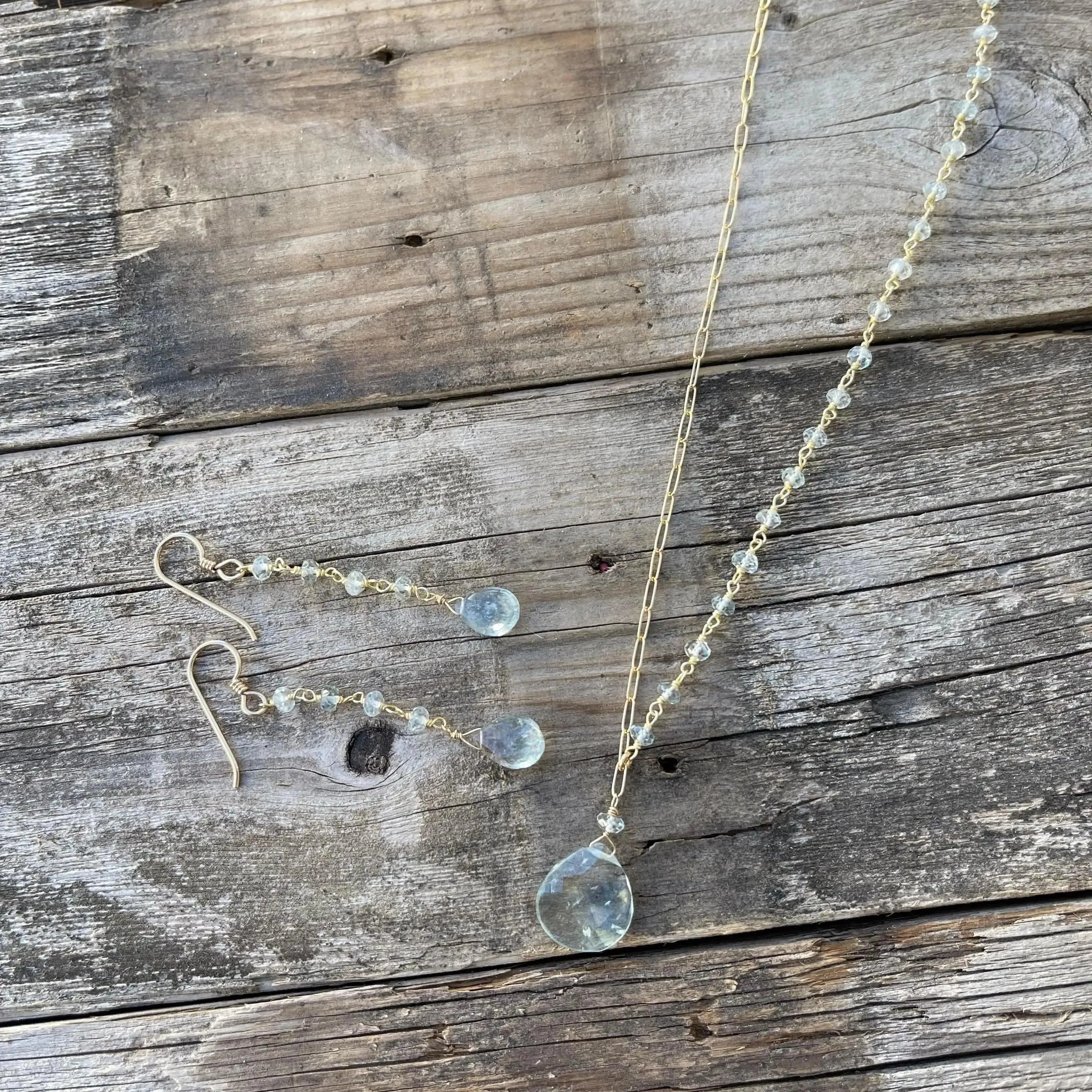 Aquamarine Rosary Necklace