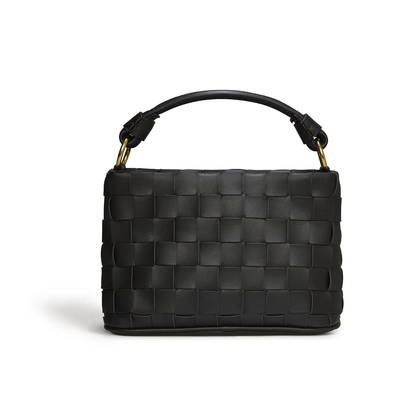 Baby Bella Woven Vegan Leather Crossbody Bag | Black