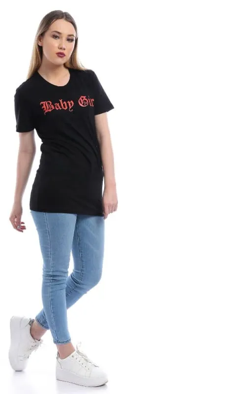 Baby Girl - Digital Graphics Basic T-shirt Black