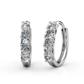 Bethany 18k White Gold Plated Hoop Crystal Earrings for Women