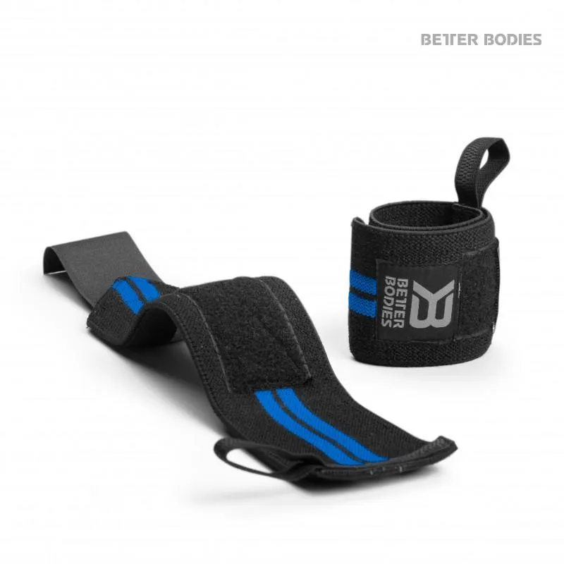 Better Bodies Elastic Wrist Wraps - Black-Blue