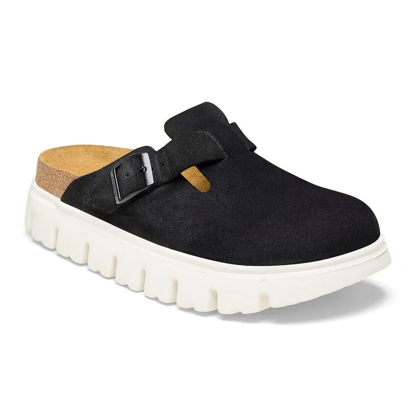 Birkenstock Women's Boston Chunky Suede Leather (Black - Narrow Fit)