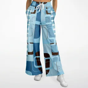 Blue Geo Plaid SW Stretchy Phat Bellbottoms