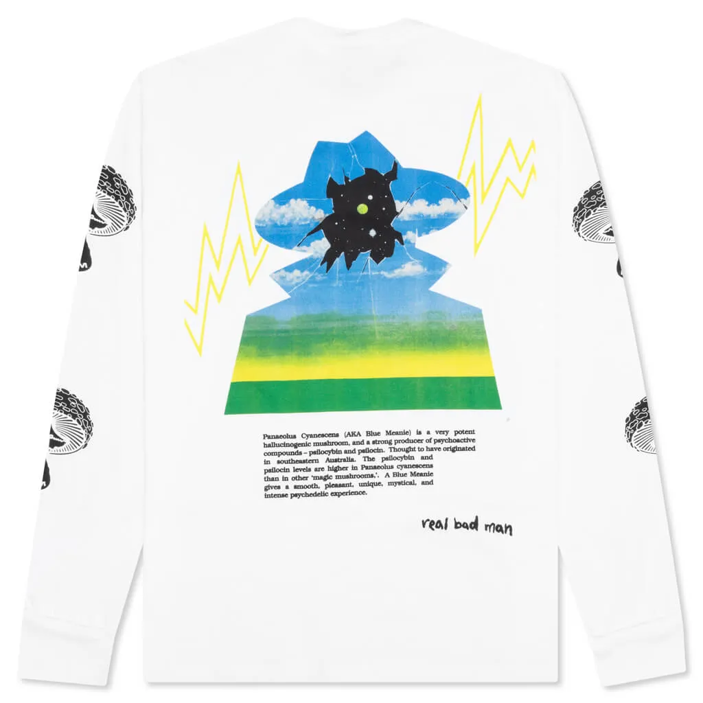 Blue Meanie L/S Tee - White