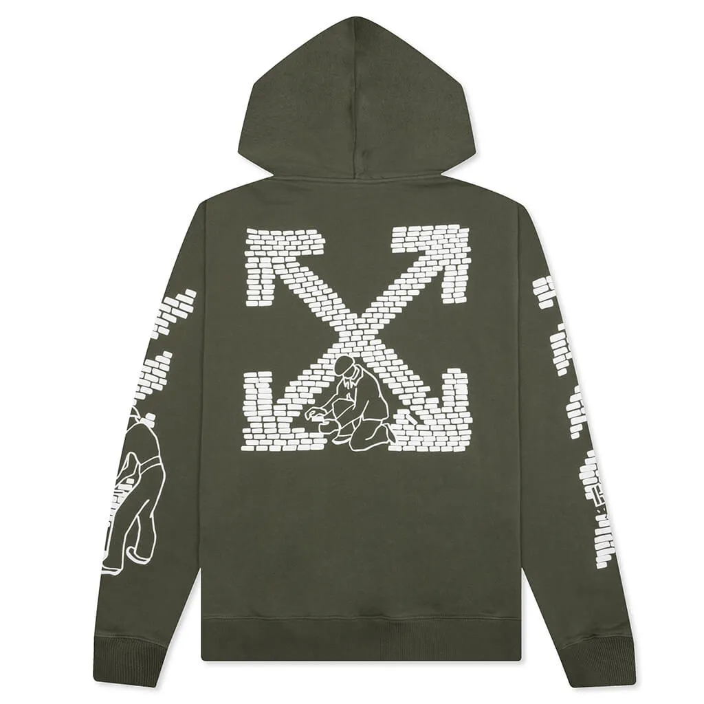 Bricks Slim Hoodie - Army Green