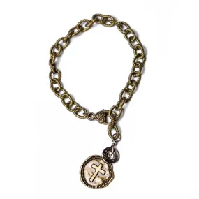 Bullet chain Cross Bracelet