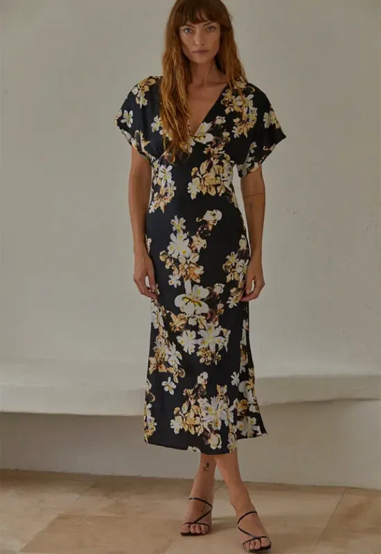 Cherie Floral Dress - Black Multi