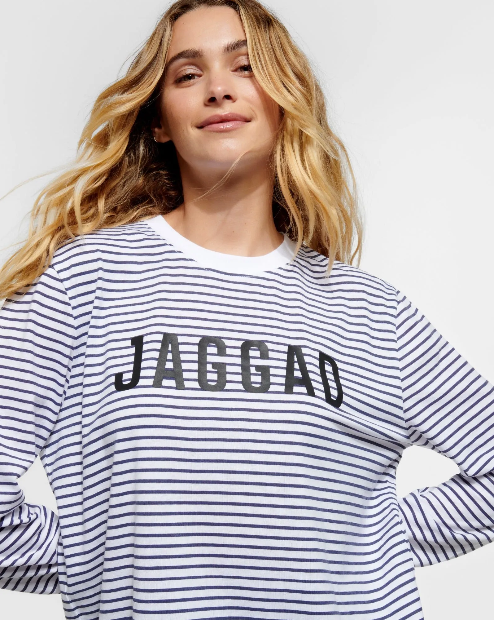 Classic Long Sleeve Tee Navy Stripe