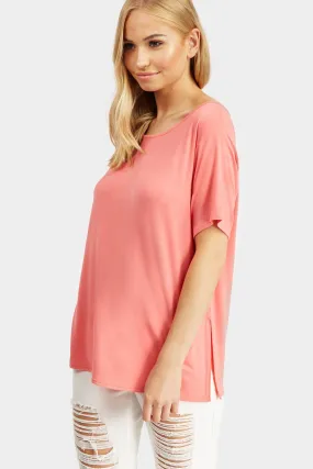 Coral Oversized Tee