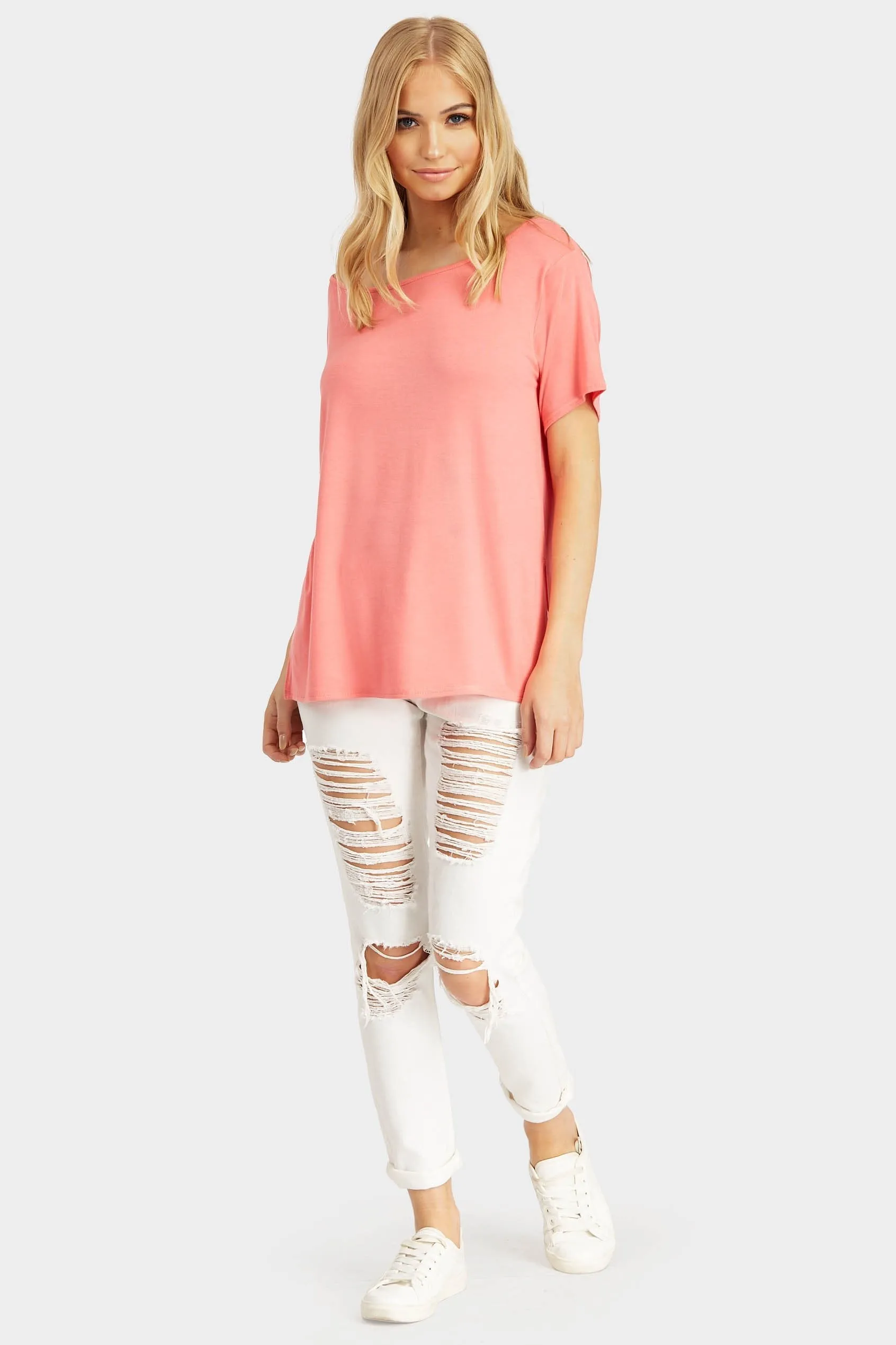 Coral Oversized Tee