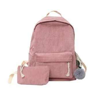 Corduroy Fashion Backpack for School or Everyday Use