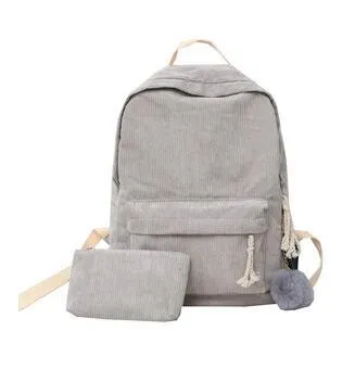 Corduroy Fashion Backpack for School or Everyday Use