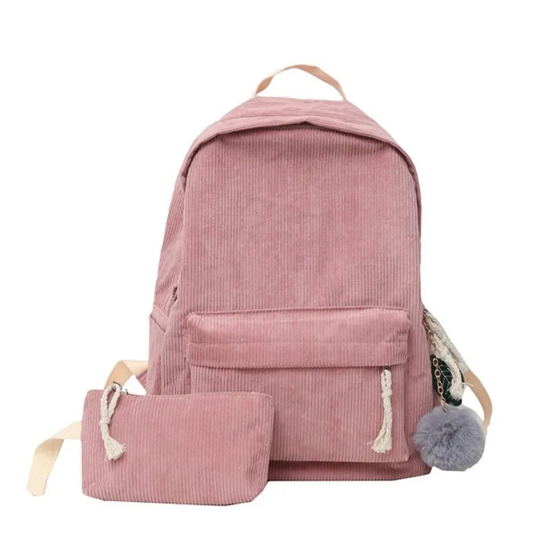 Corduroy Fashion Backpack for School or Everyday Use