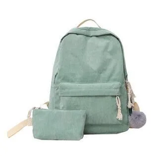 Corduroy Fashion Backpack for School or Everyday Use