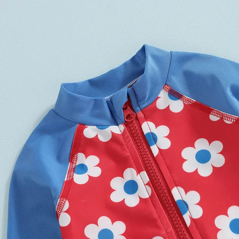 DAISIES Red & Blue Swimsuit