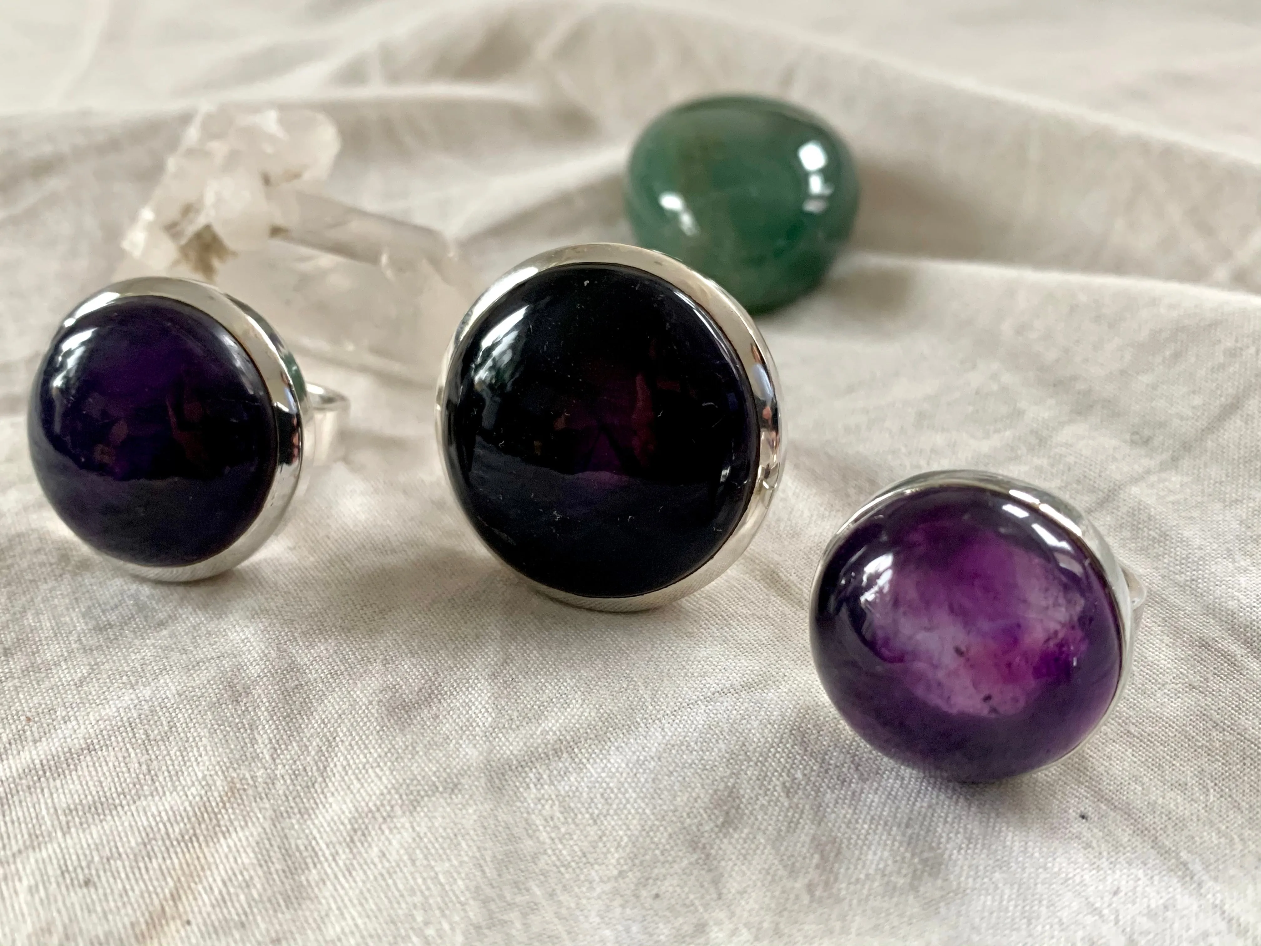 Dark Amethyst Naevia Rings - Round (One of a kind)