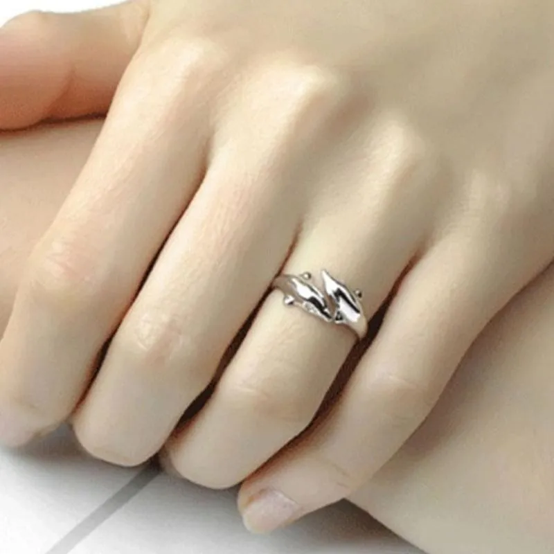 Dolphin Personality Silver Adjustable Ring or Toe Ting