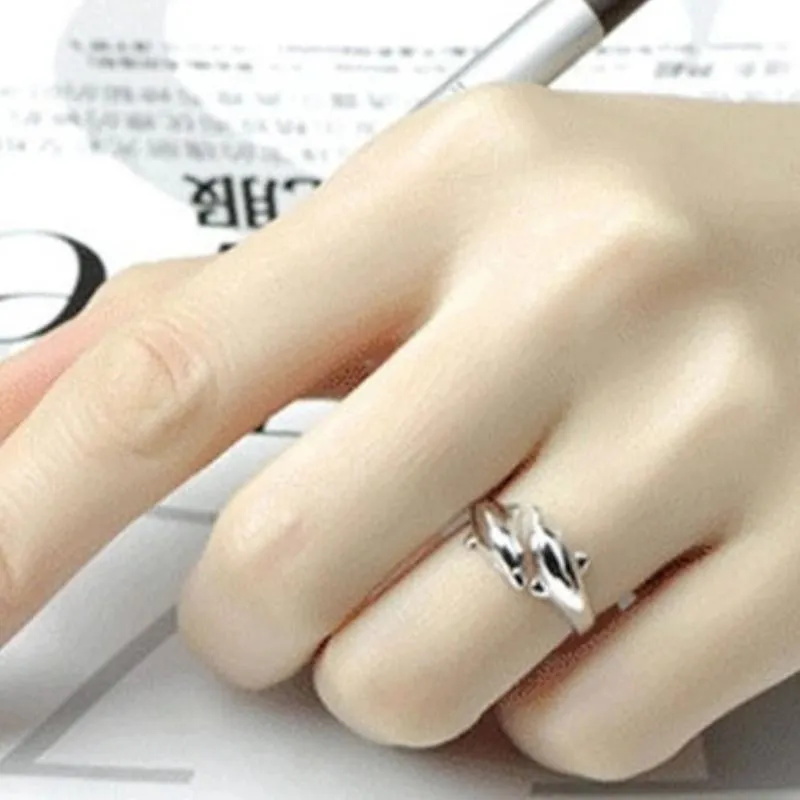 Dolphin Personality Silver Adjustable Ring or Toe Ting