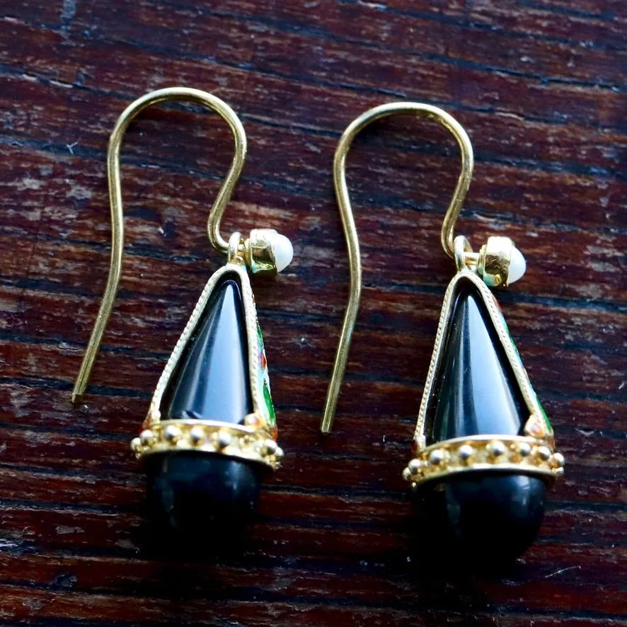 Drops of Heaven Onyx Earrings