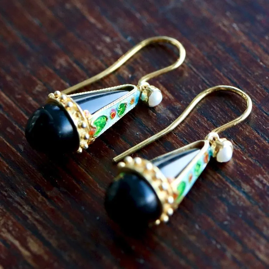 Drops of Heaven Onyx Earrings