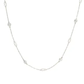 Estate Platinum Diamond By the Yard Chain Necklace 2.75ctw