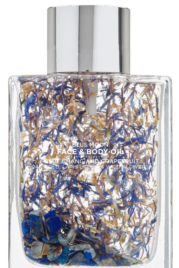 Face   Body Oil - 100ml - Gold Flakes, Blue Moon