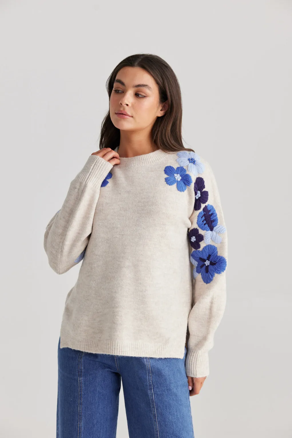 Fleur Knit (Blue Floral)